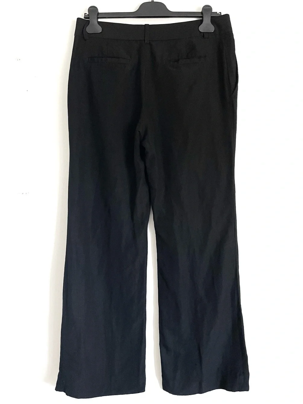 Banana Republic Linen Blend Wide Leg Pant in Black Size 6 EUC Vintage